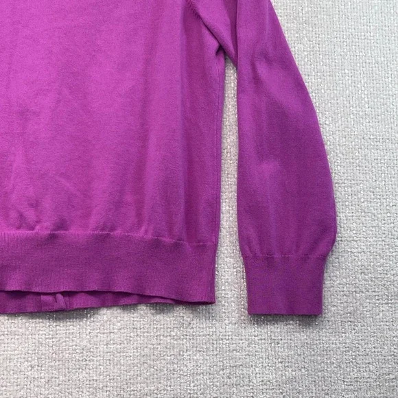 Lands' End Women's Fuchsia Cardigan M Medium Purple Button‎ Front Sweater - Picture 12 of 16